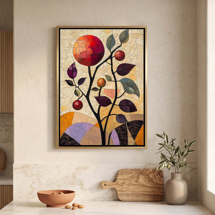 Pomegranate Branch Print Wall Art Moncasso