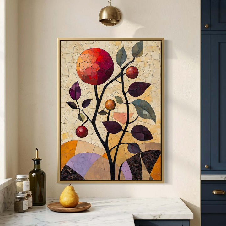 Pomegranate Branch Print Wall Art Moncasso