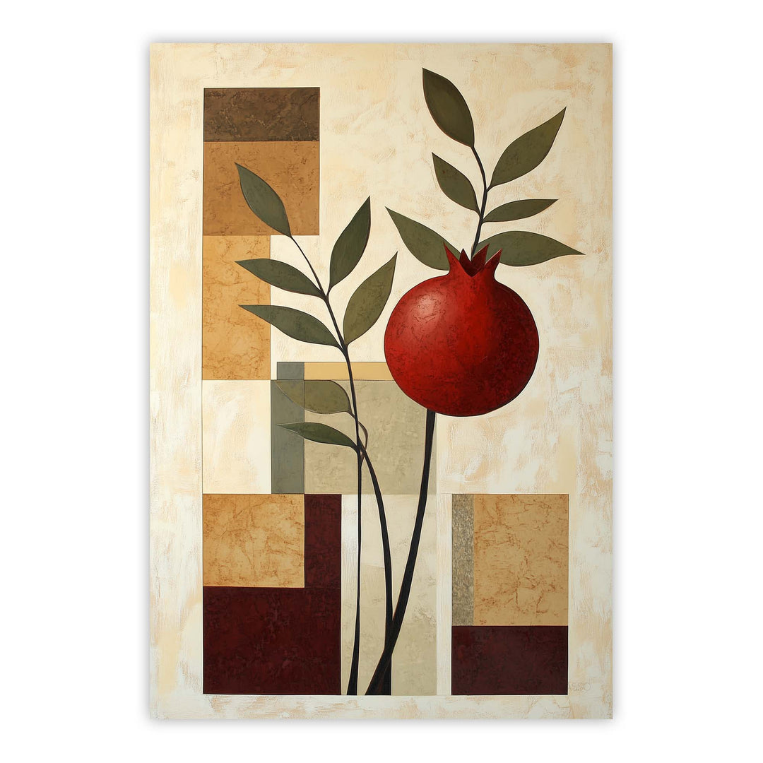 Pomegranate Sprig Print Wall Art Moncasso