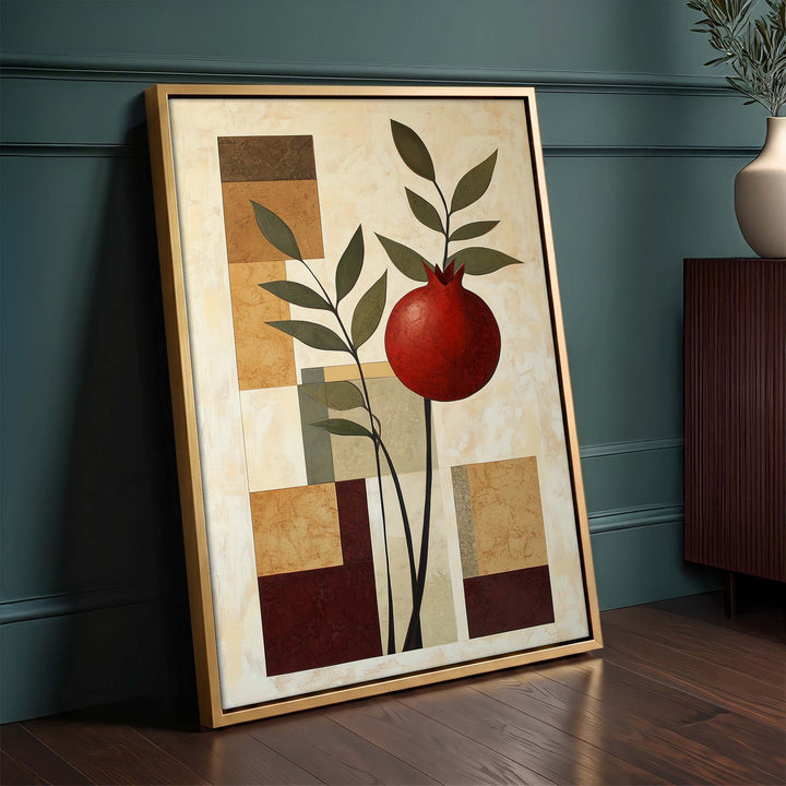 Pomegranate Sprig Print Wall Art Moncasso