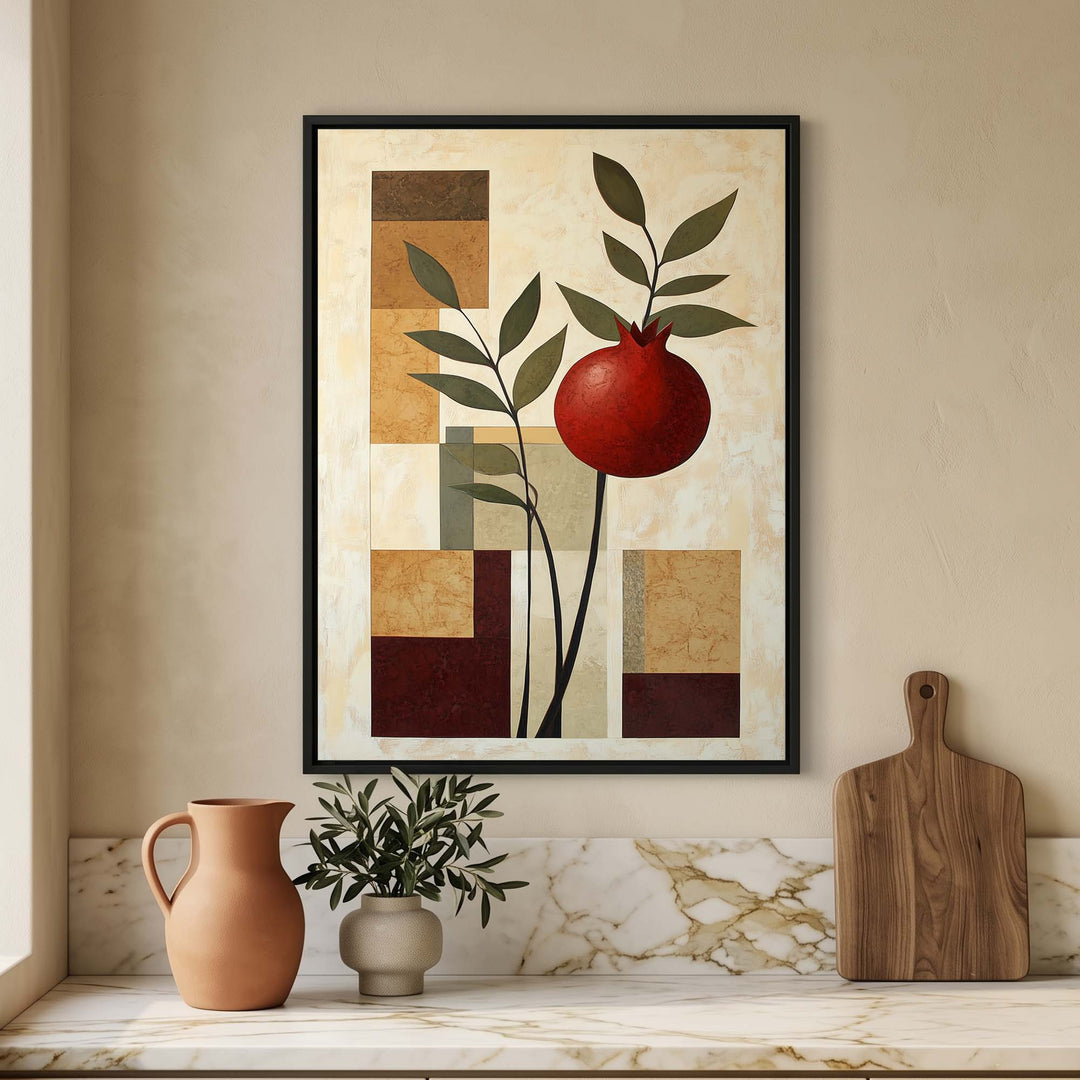 Pomegranate Sprig Print Wall Art Moncasso