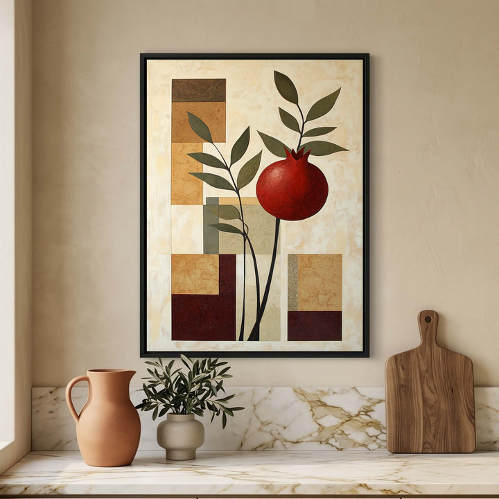 Pomegranate Sprig Print Wall Art Moncasso