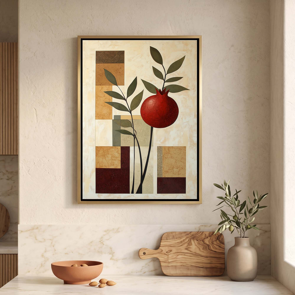 Pomegranate Sprig Print Wall Art Moncasso