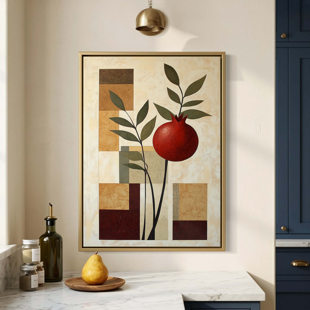 Pomegranate Sprig Print Wall Art Moncasso