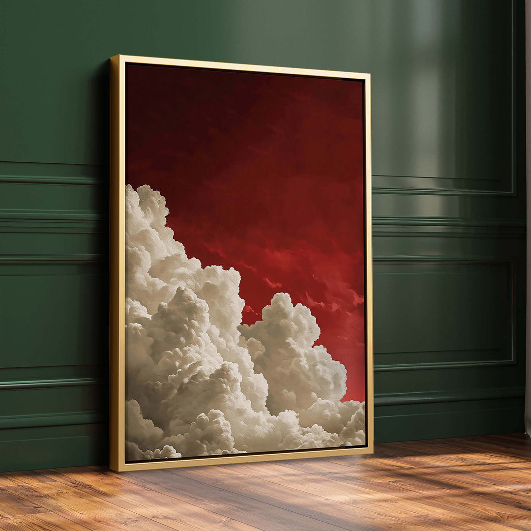 Red Billowing Cloud Print Wall Art Moncasso