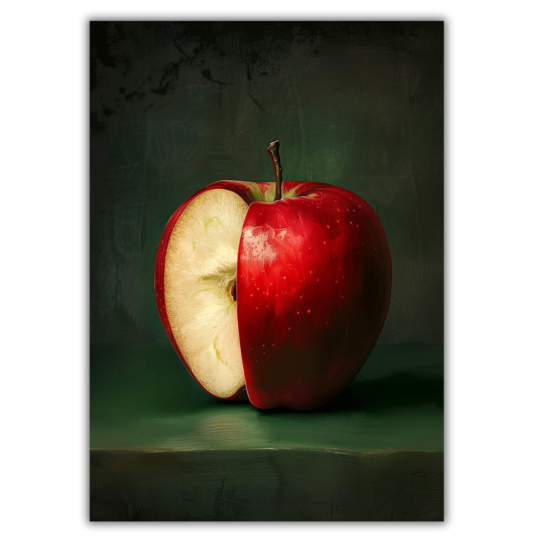 Red Apple Print Wall Art Moncasso