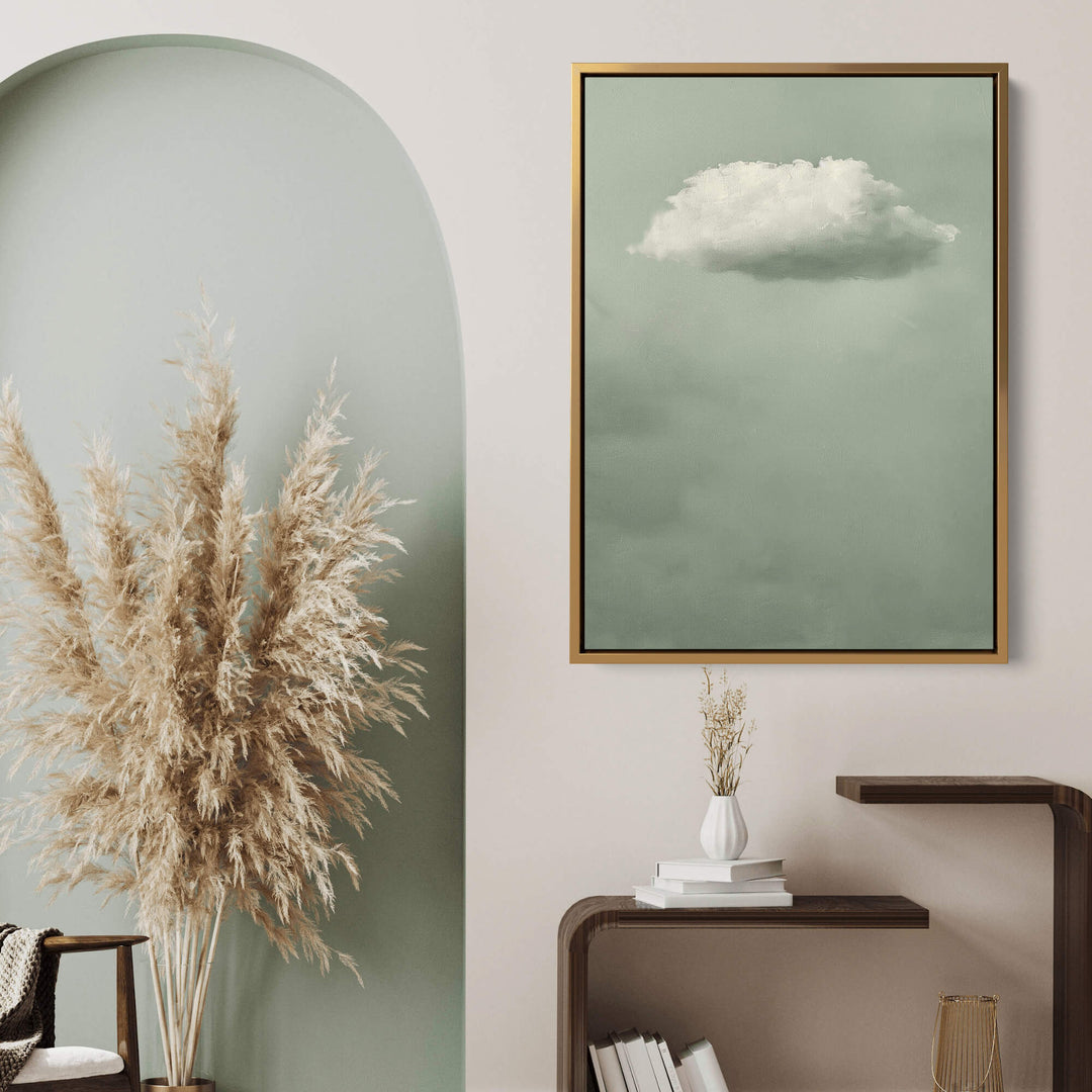 Sage Cloud Print Wall Art Moncasso