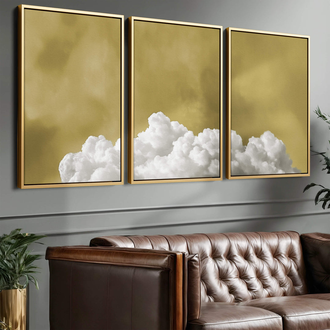 Sunbloom Fluffy Cloud Set of 3 Print Wall Art Moncasso