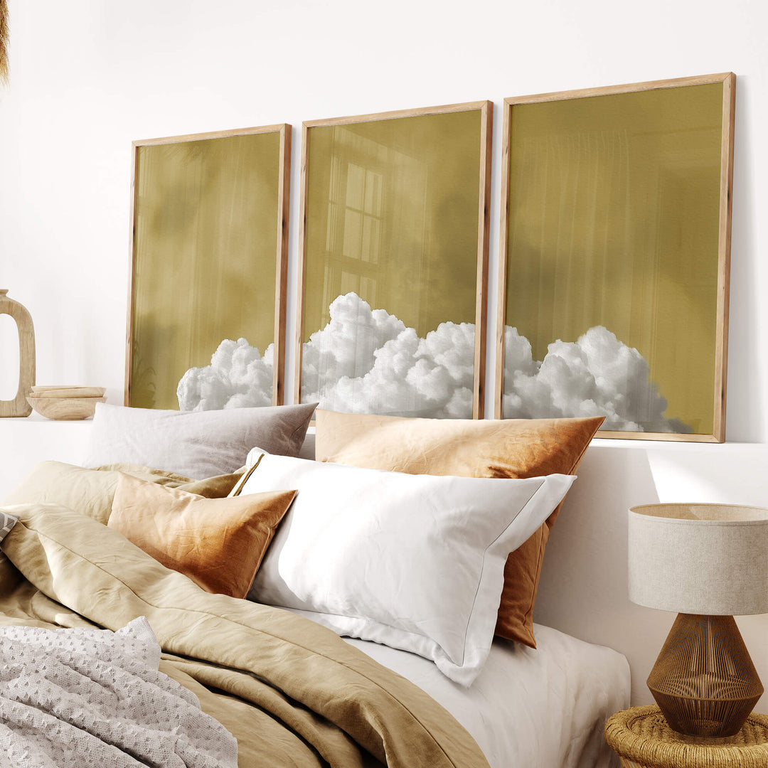 Sunbloom Fluffy Cloud Set of 3 Print Wall Art Moncasso