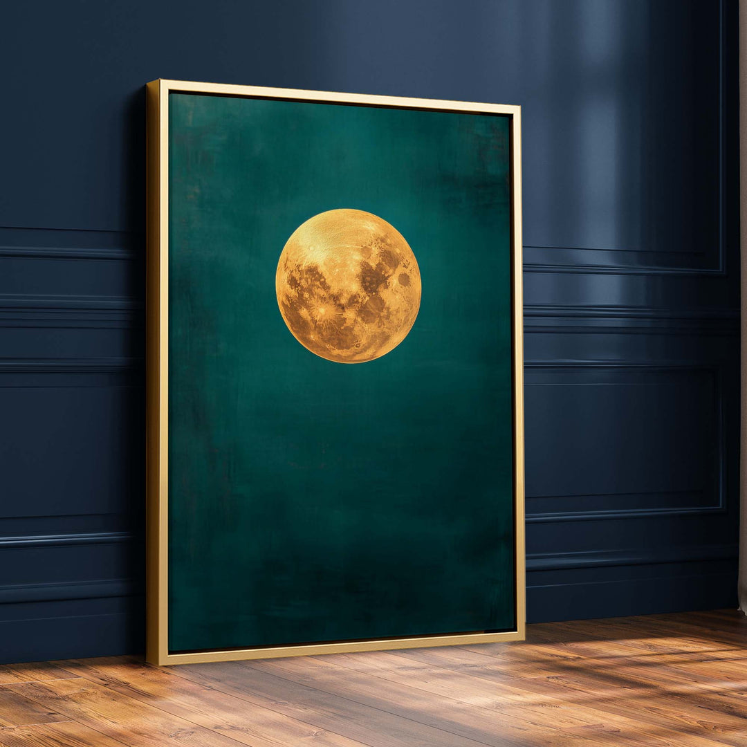 Teal Moonlight Print Wall Art Moncasso