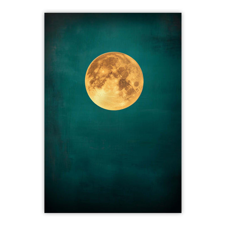 Teal Moonlight Print Wall Art Moncasso
