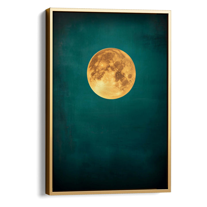 Teal Moonlight Print Wall Art Moncasso