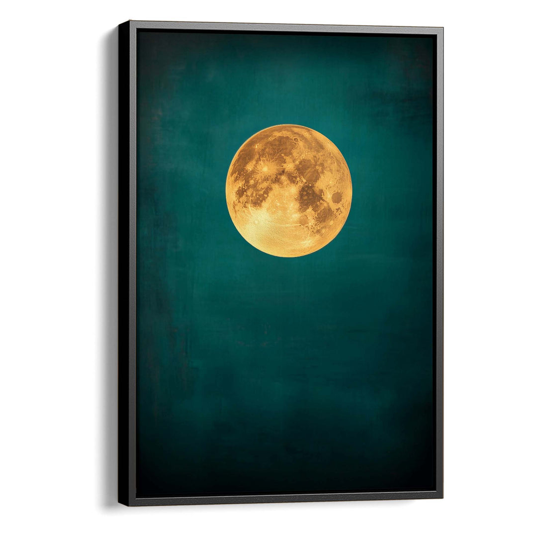 Teal Moonlight Print Wall Art Moncasso