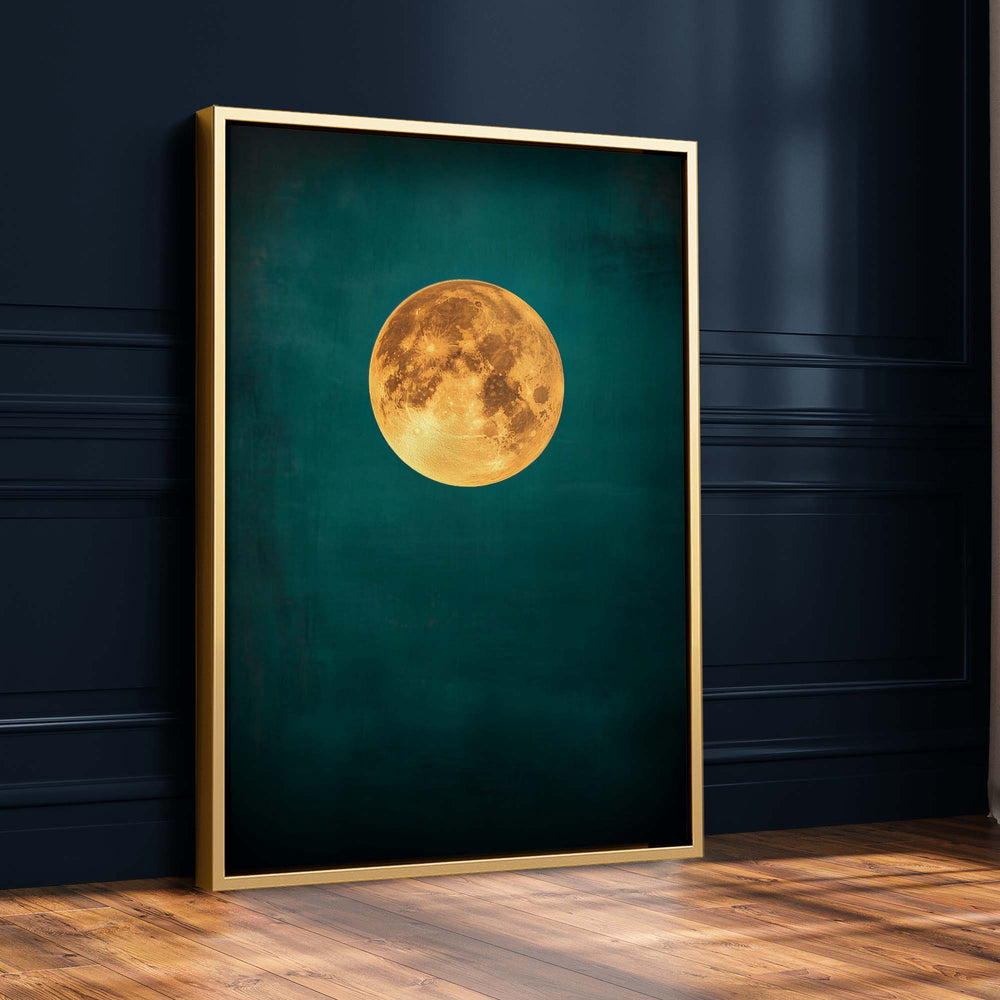Teal Moonlight Print Wall Art Moncasso