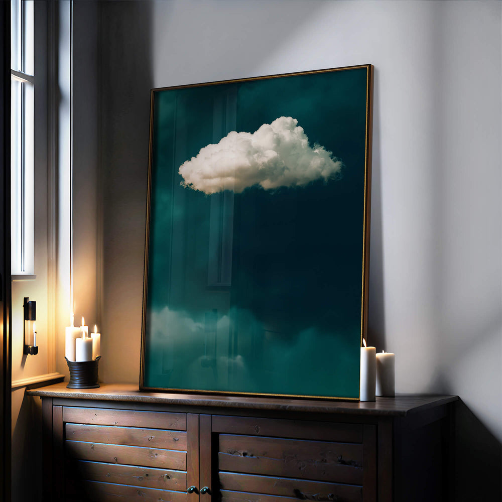 Teal Cloud No1 Print Wall Art Moncasso