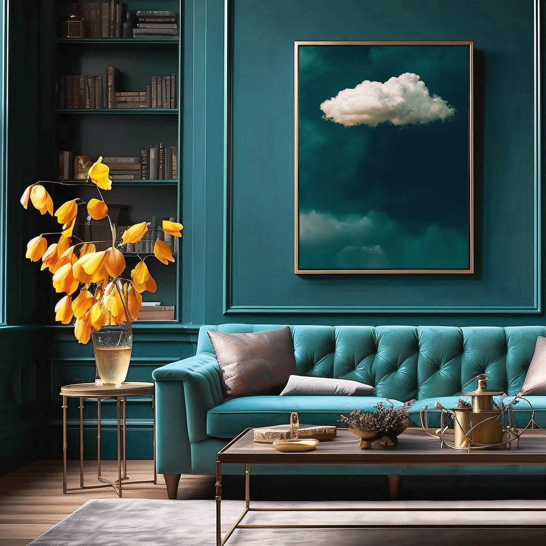 Teal Cloud No1 Print Wall Art Moncasso