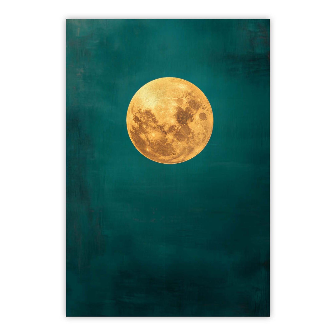 Teal Moonlight Print Wall Art Moncasso