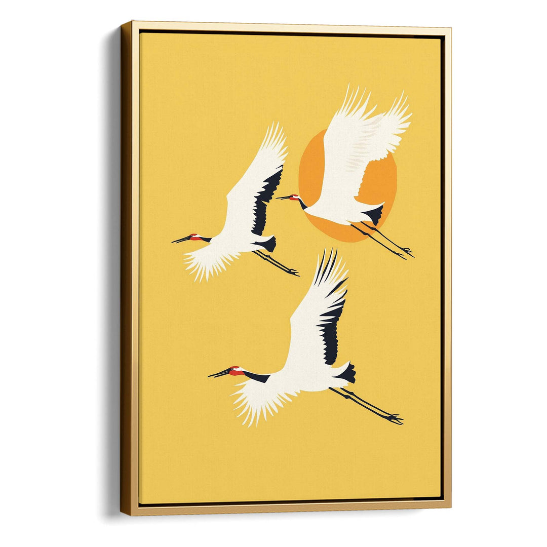 Three Cranes Print Wall Art Moncasso