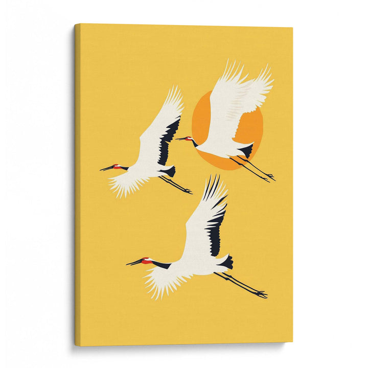 Three Cranes Print Wall Art Moncasso