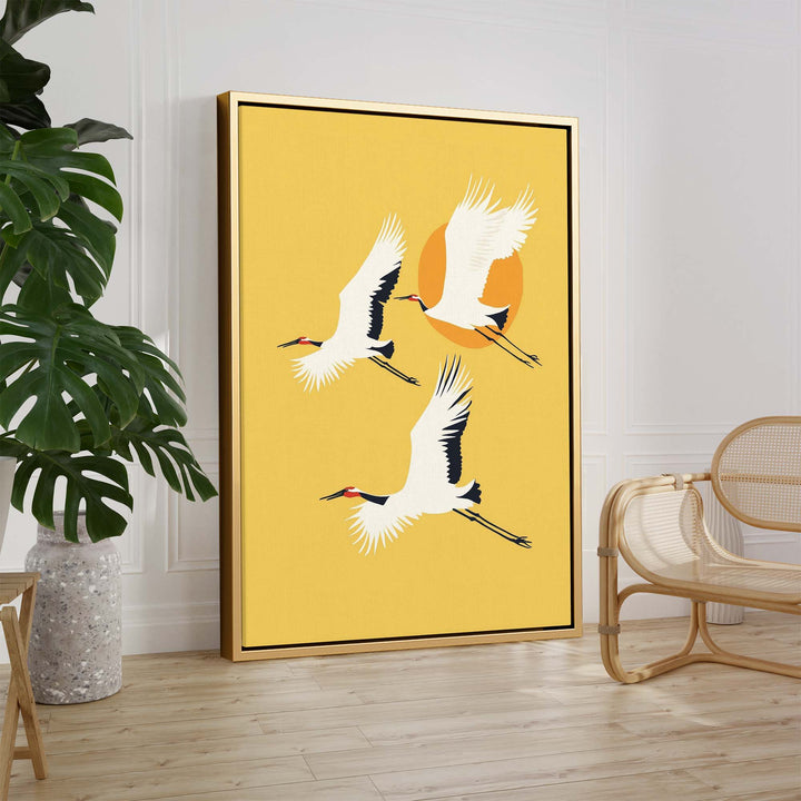 Three Cranes Print Wall Art Moncasso