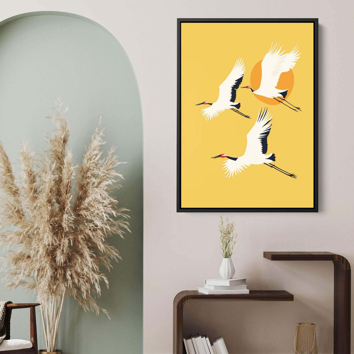 Three Cranes Print Wall Art Moncasso