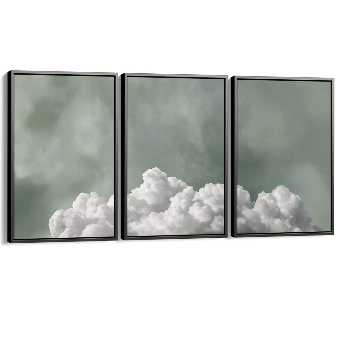 Tranquil Fluffy Cloud Set of 3 Prints Wall Art Moncasso