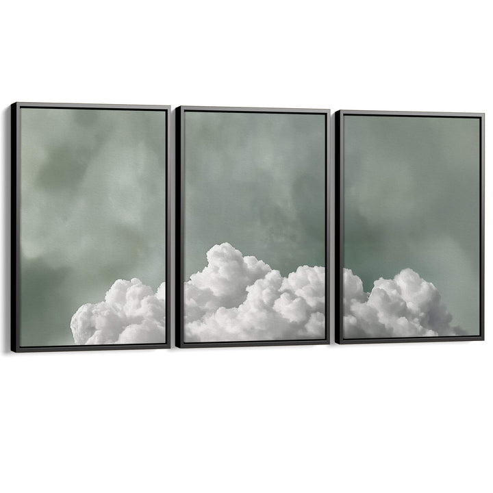 Tranquil Fluffy Cloud Set of 3 Prints Wall Art Moncasso