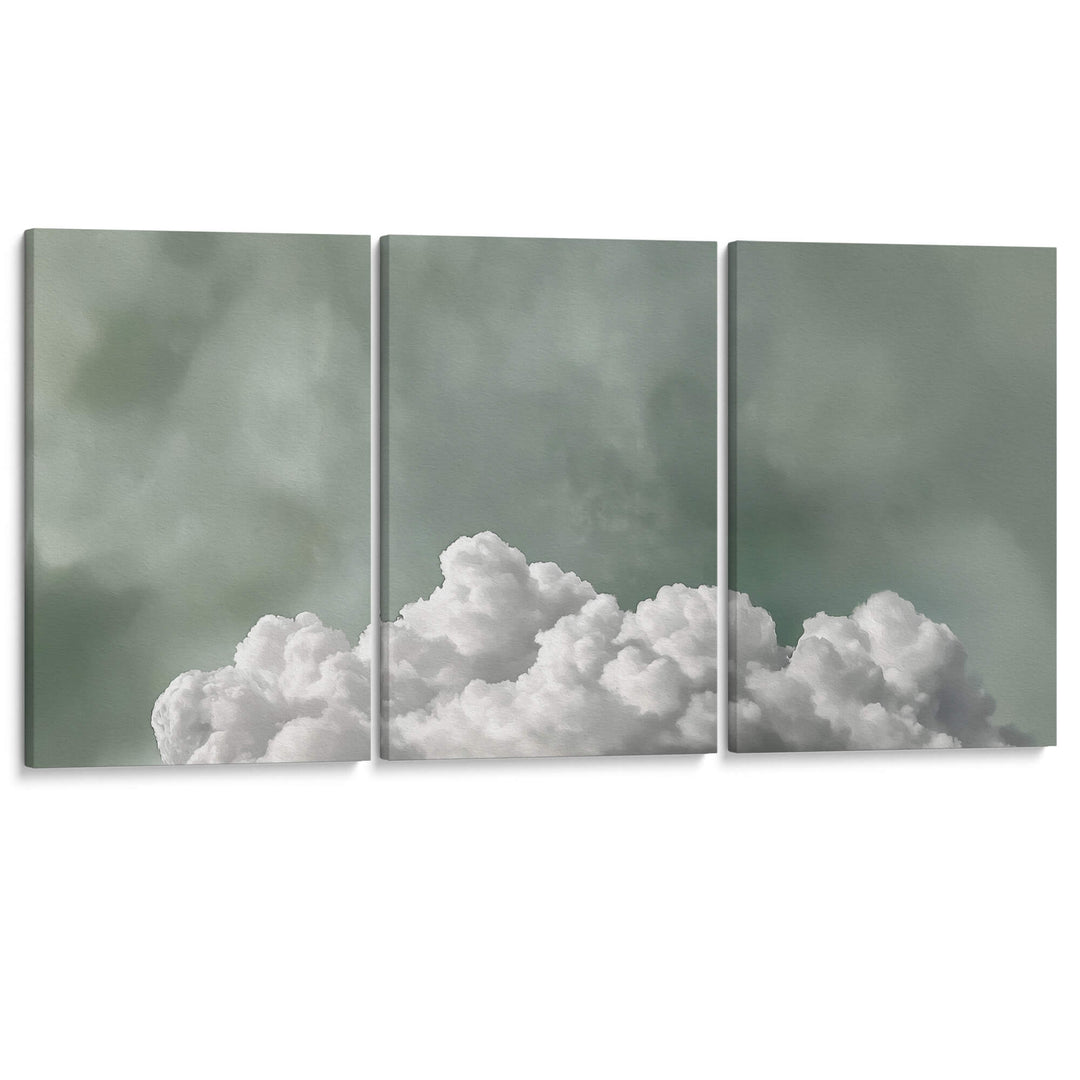 Tranquil Fluffy Cloud Set of 3 Prints Wall Art Moncasso