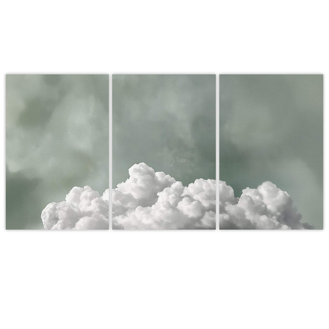 Tranquil Fluffy Cloud Set of 3 Prints Wall Art Moncasso