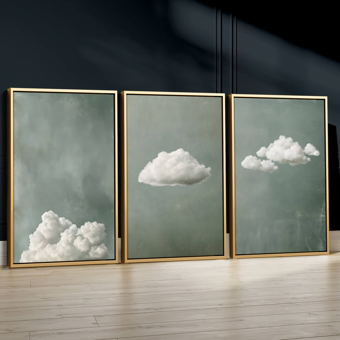 Tranquil Cloud Set of 3 Prints Wall Art Moncasso
