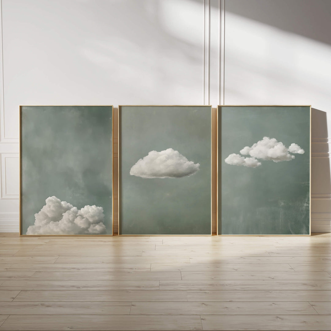 Tranquil Cloud Set of 3 Prints Wall Art Moncasso