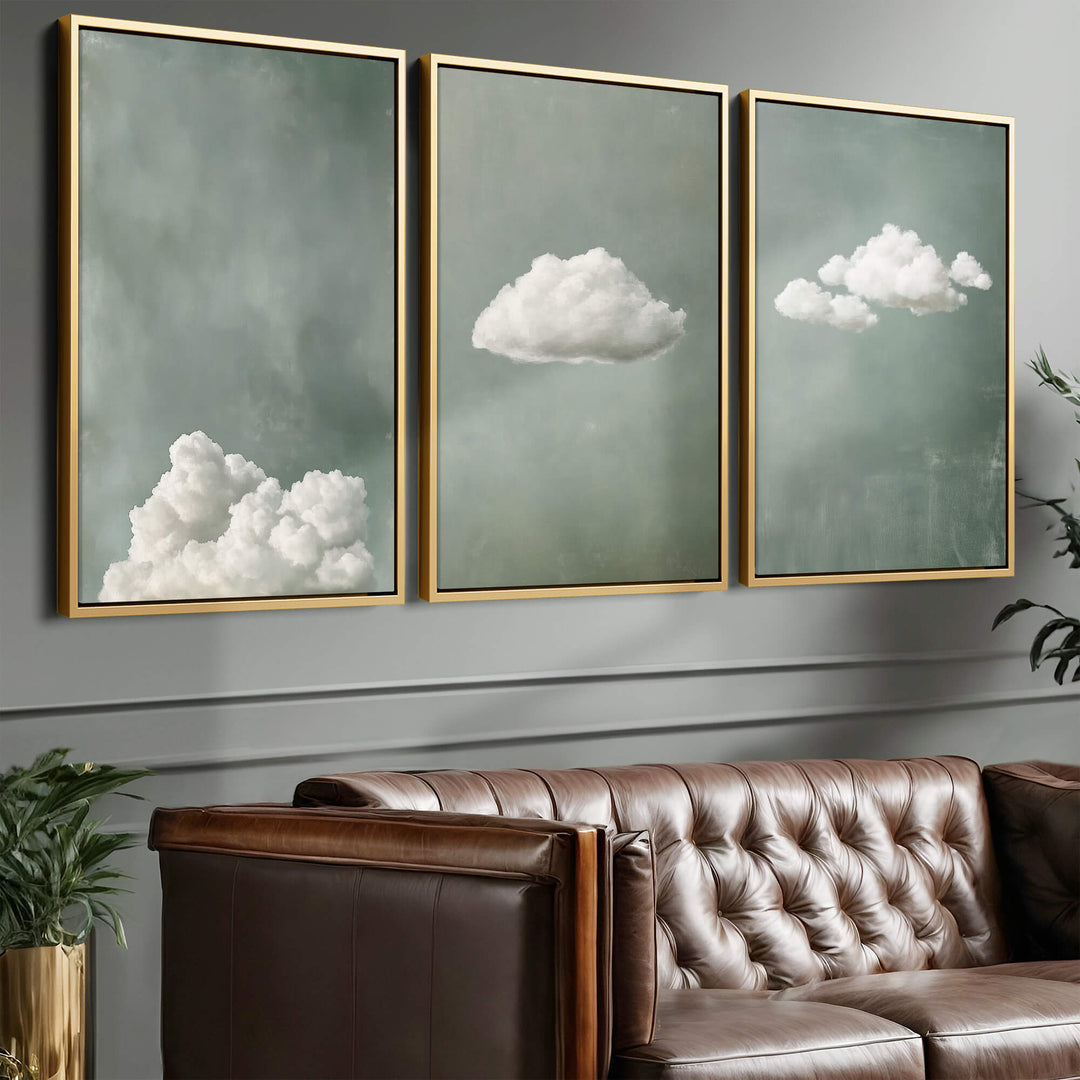 Tranquil Cloud Set of 3 Prints Wall Art Moncasso