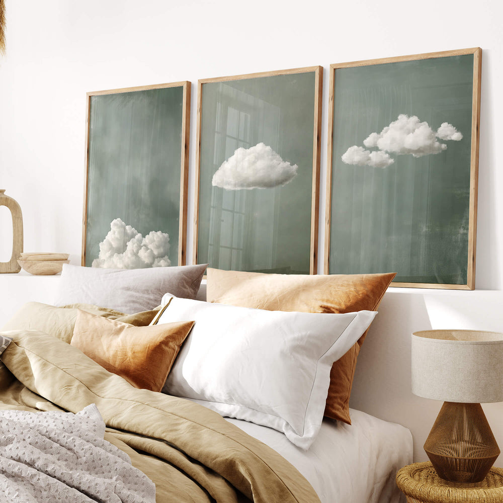 Tranquil Cloud Set of 3 Prints Wall Art Moncasso