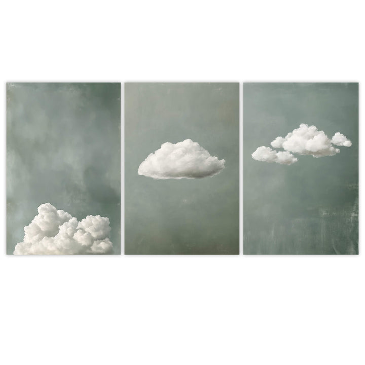 Tranquil Cloud Set of 3 Prints Wall Art Moncasso