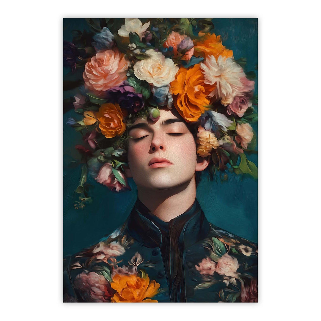 Victorian Flowers Monsieur Print Wall Art Moncasso