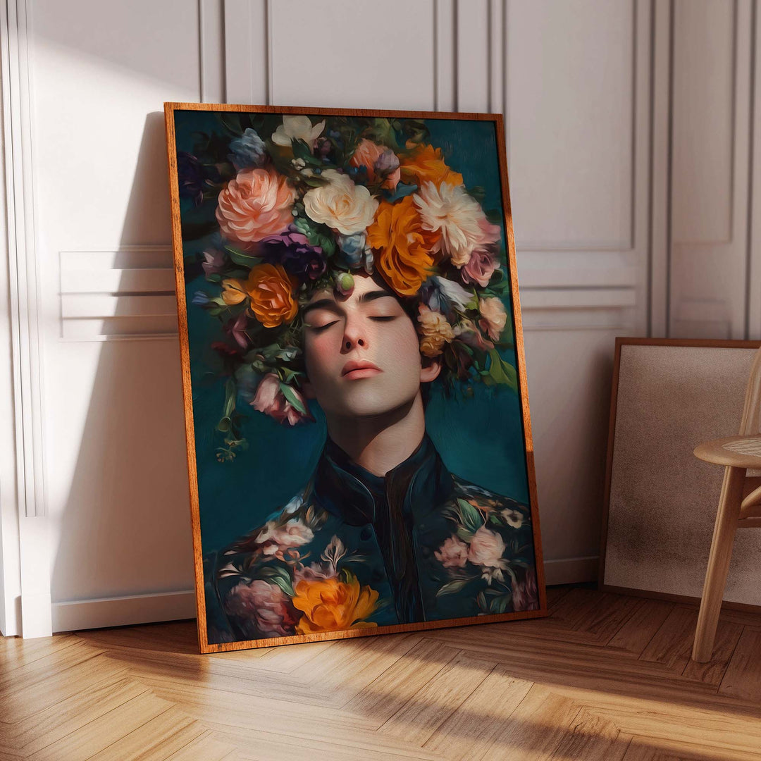 Victorian Flowers Monsieur Print Wall Art Moncasso