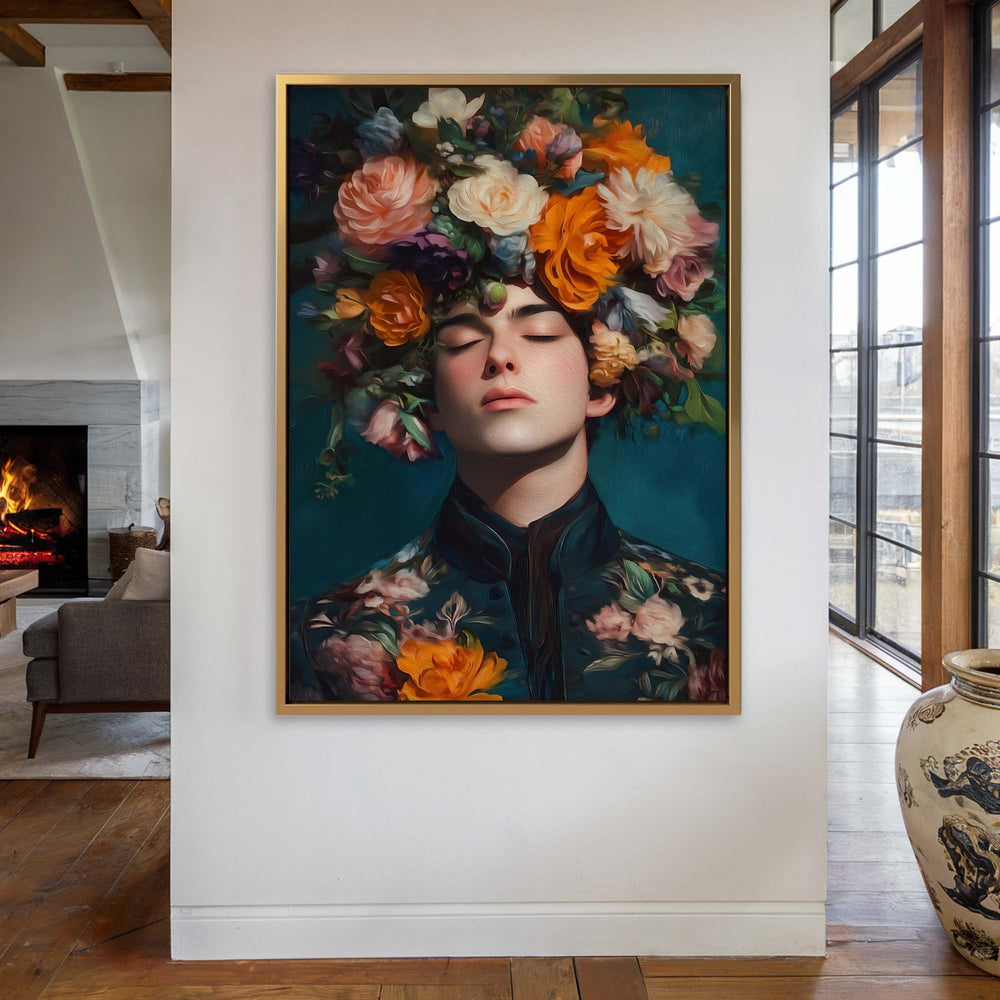 Victorian Flowers Monsieur Print Wall Art Moncasso