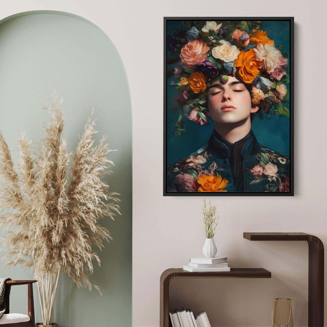 Victorian Flowers Monsieur Print Wall Art Moncasso