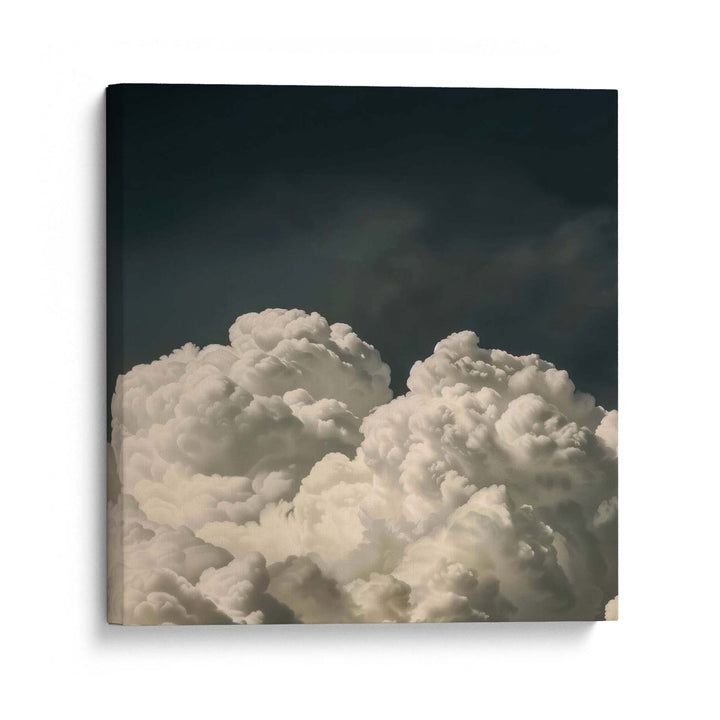 Vintage Billowing Clouds Square Print Wall Art Moncasso