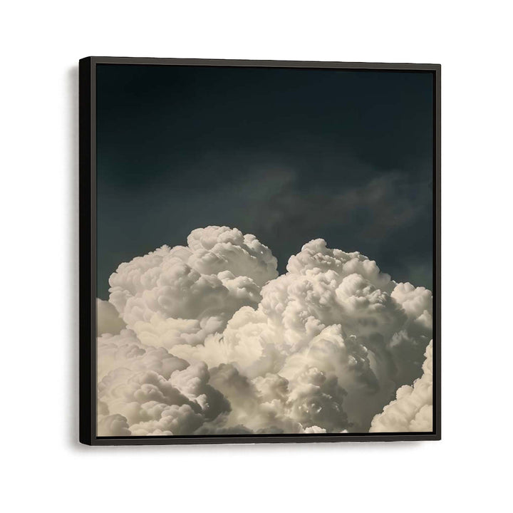 Vintage Billowing Clouds Square Print Wall Art Moncasso