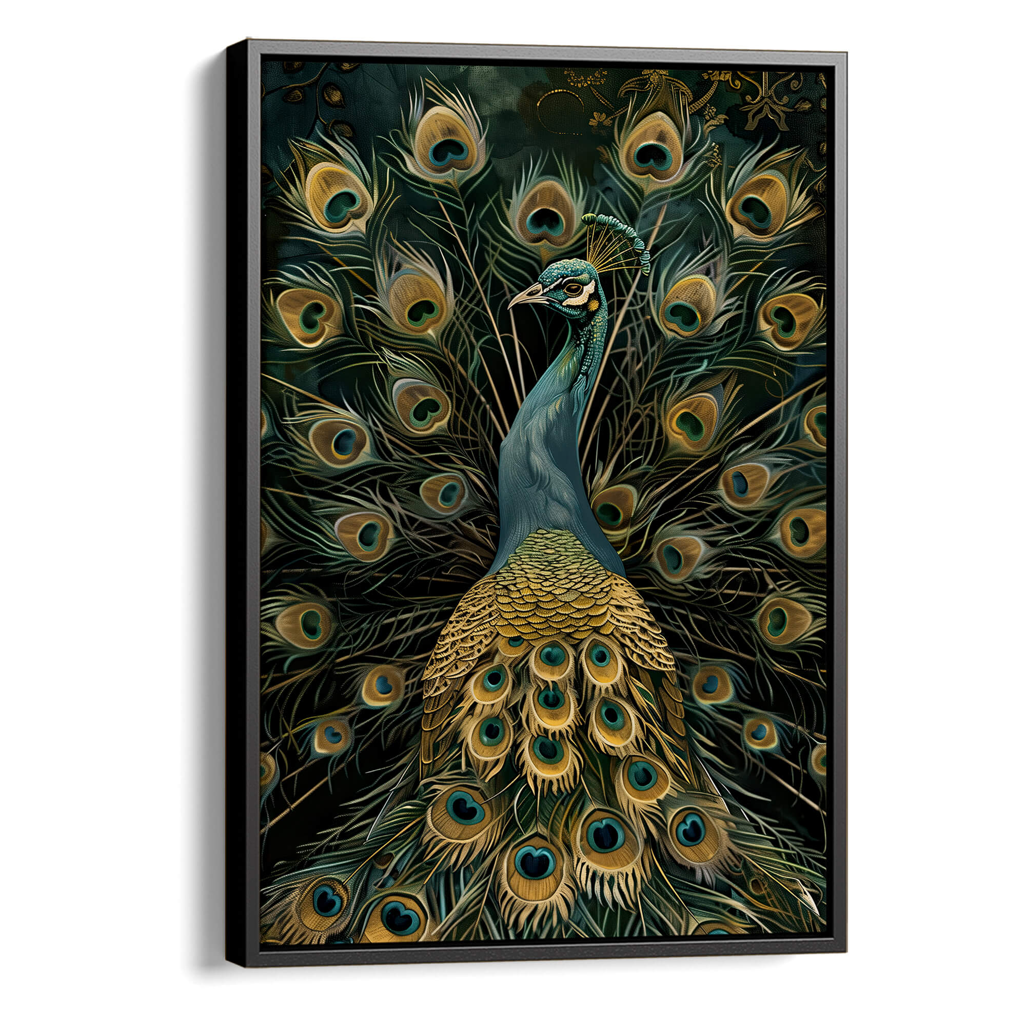 ★Original ART  ‘Peacock’ Vintage Peacock No1 Print | Large Canvas Animal Wall Art for