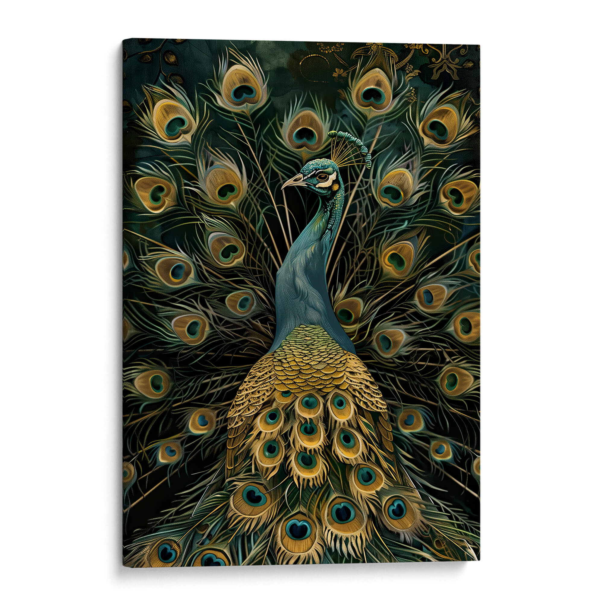 ★Original ART  ‘Peacock’ Vintage Peacock No1 Print | Large Canvas Animal Wall Art for