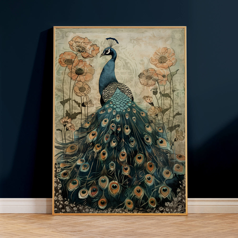 Vintage Peacock No2 Print Wall Art Moncasso