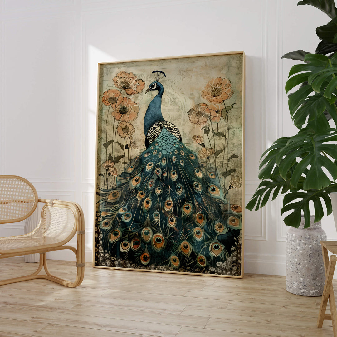 Vintage Peacock No2 Print Wall Art Moncasso