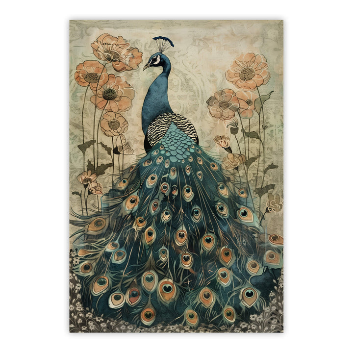 Vintage Peacock No2 Print Wall Art Moncasso