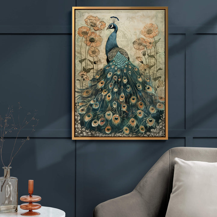 Vintage Peacock No2 Print Wall Art Moncasso
