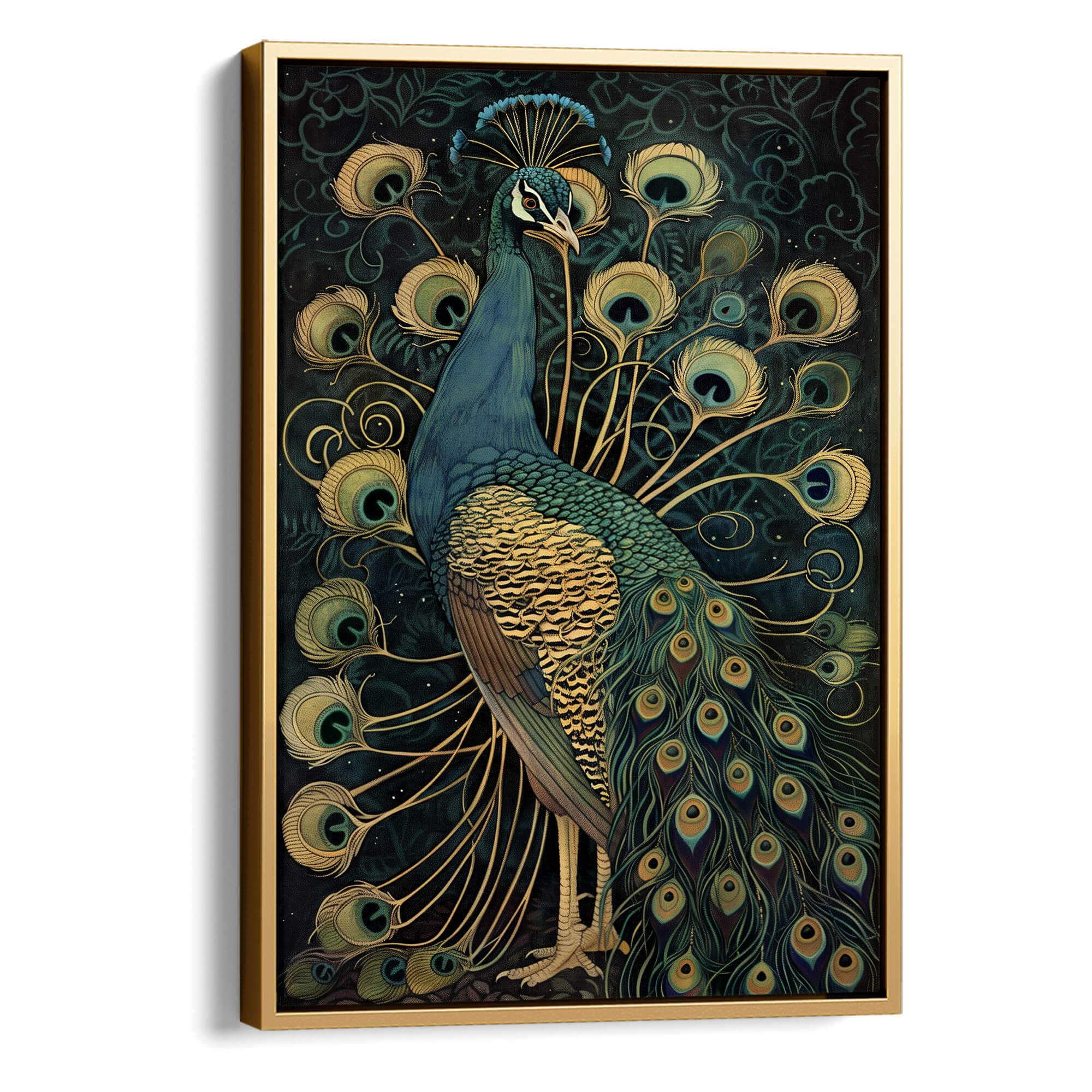 ★Original ART  ‘Peacock’ Vintage Peacock No4 Print | Large Canvas Animal Wall Art for