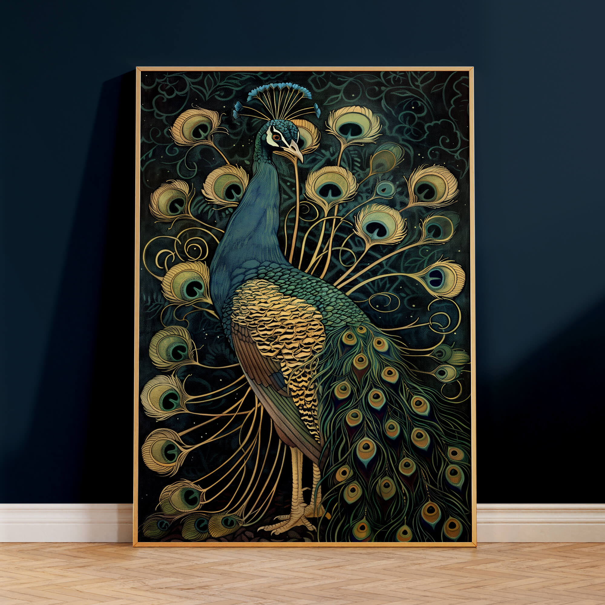 ★Original ART  ‘Peacock’ Vintage Peacock No4 Print | Large Canvas Animal Wall Art for