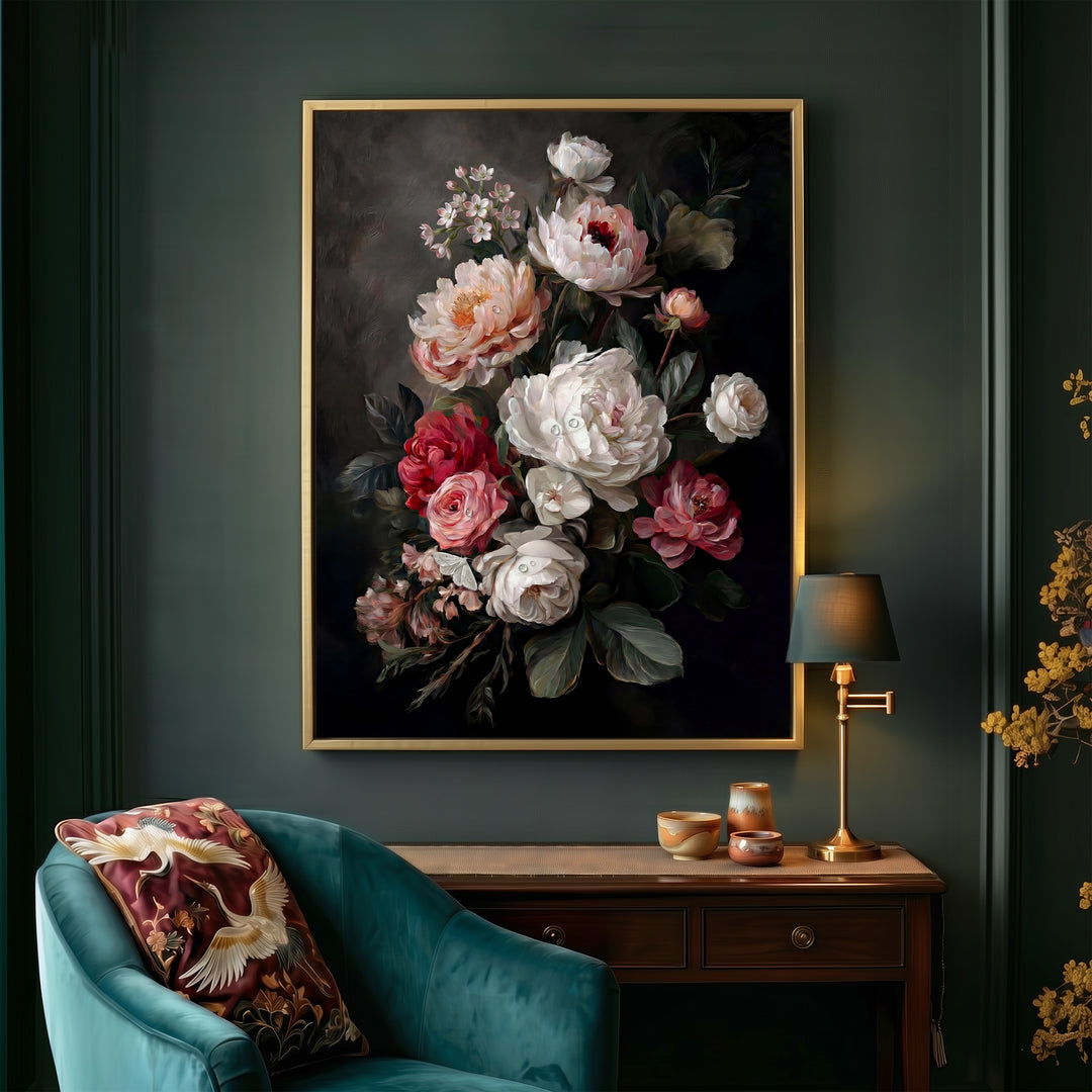 Peony Noir Print Wall Art Bilge Paksoylu