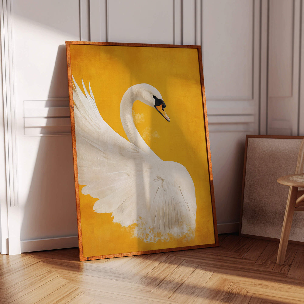 White Swan No4 Print Wall Art Moncasso